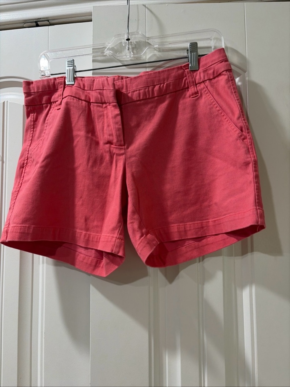 Simply Styled Coral Pink Mid-Rise Cotton Shorts